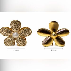 Gold and Silver Flower Hair Clips